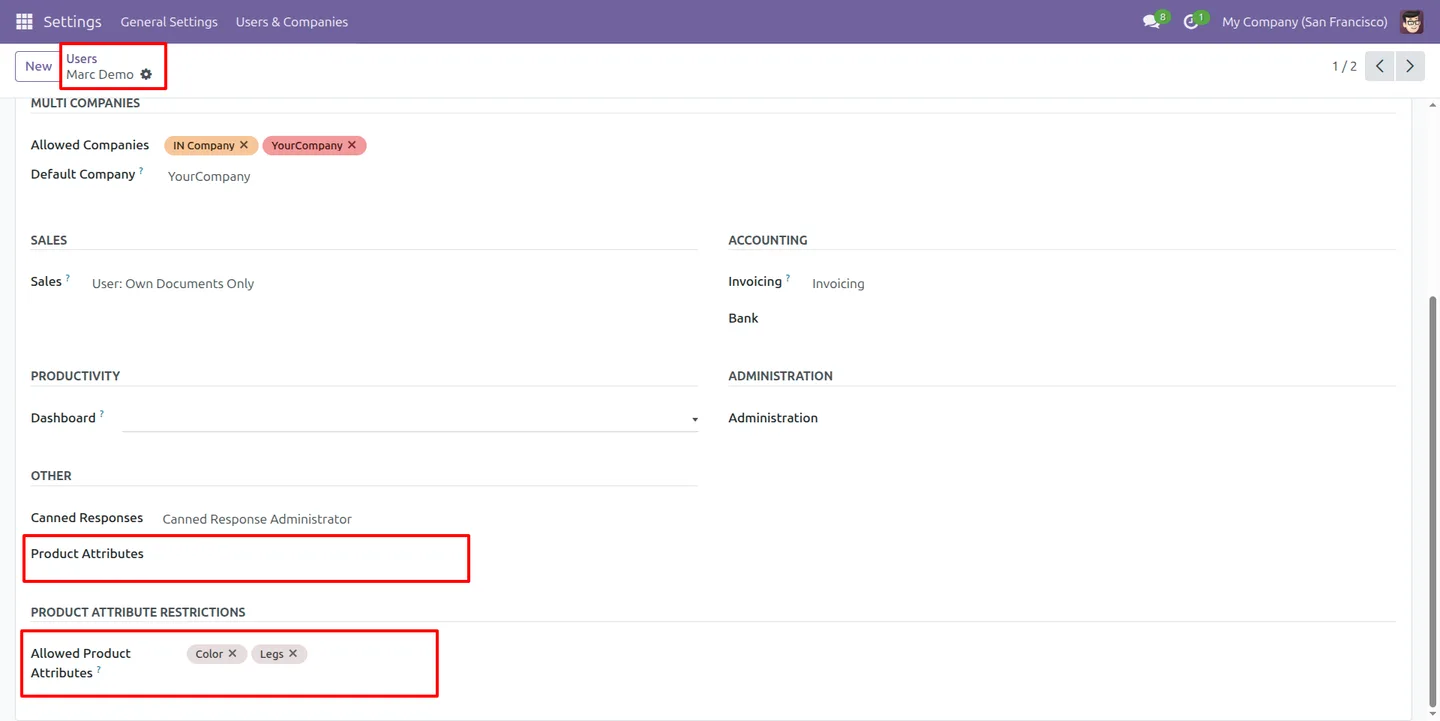 Setting per-user attribute permissions in Product Attribute Restrictions