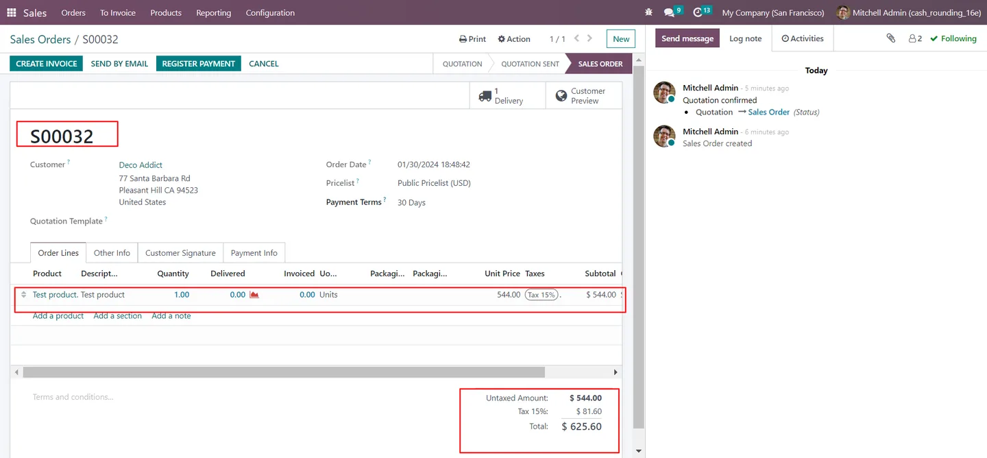 Sale order line driving an entry in the Product Sale Price History tab
