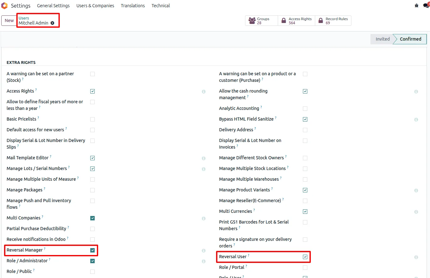Cancelling a validated purchase order in Odoo