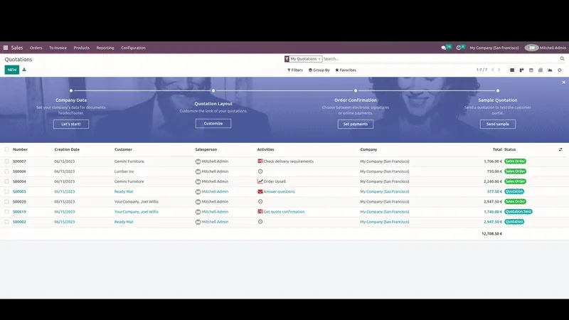 Quickchat opening a record's chatter messages and notes from the Odoo list view