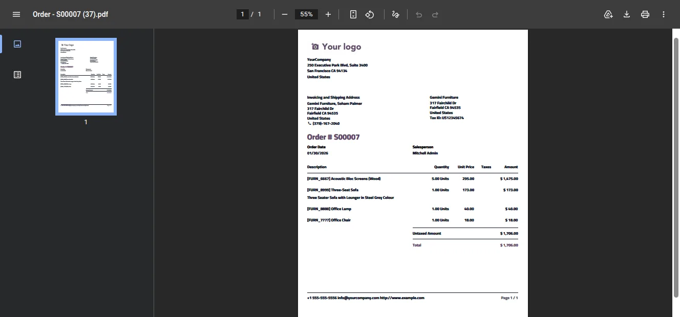 Selecting the uploaded custom font in the Document Layout popup