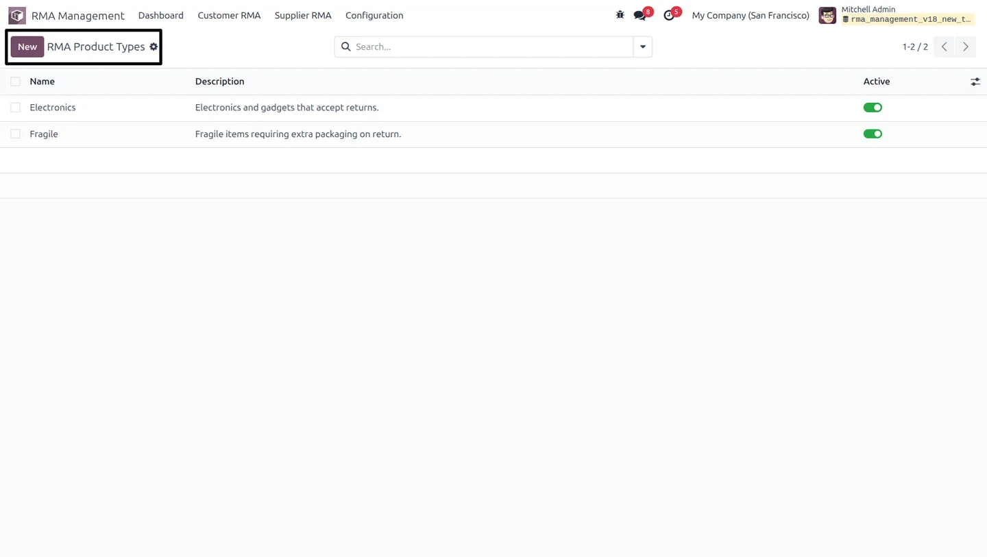 Supplier return management in Odoo RMA Management