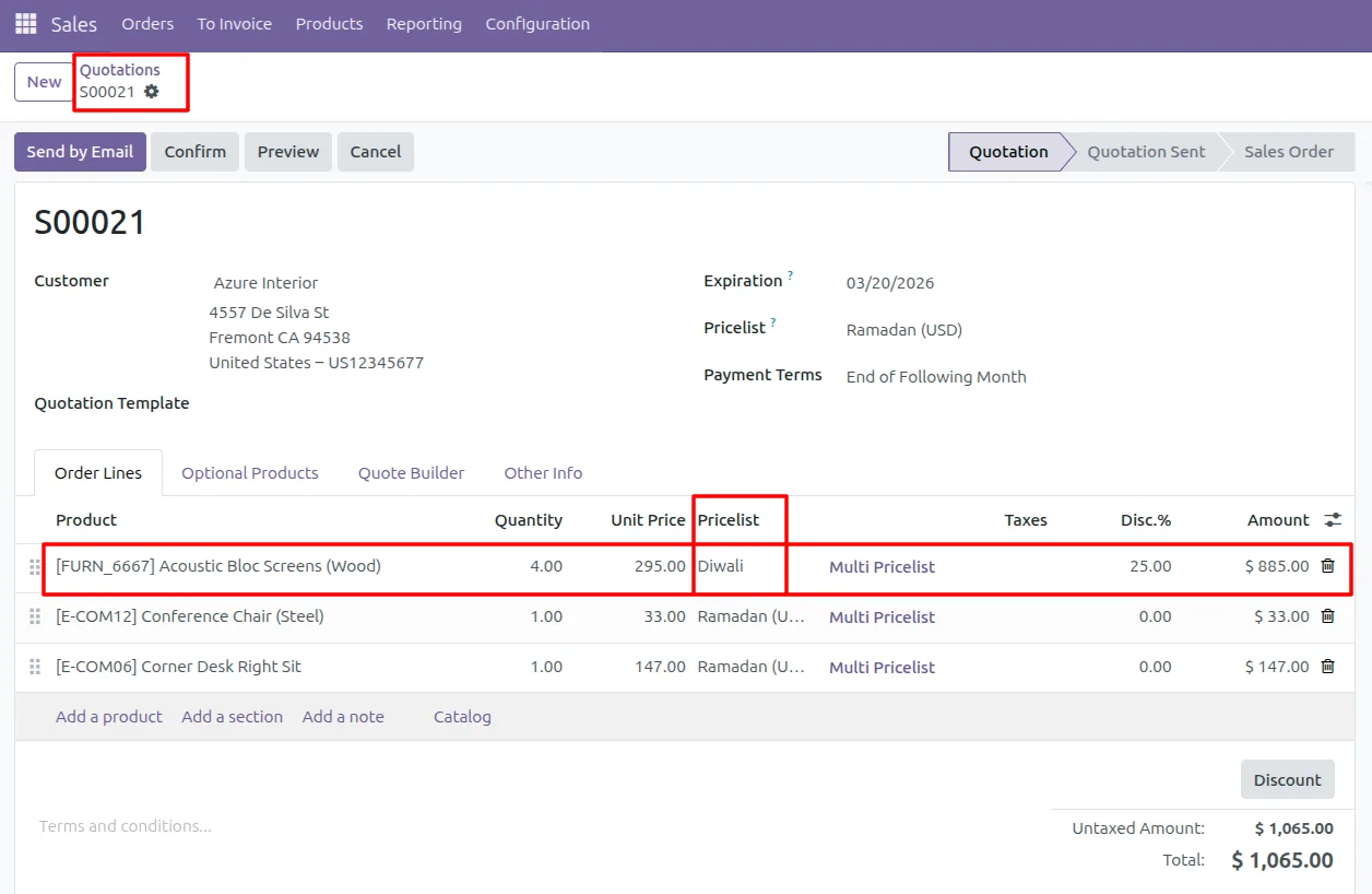 User-level access setting for Multi Pricelist per Order Line in Odoo