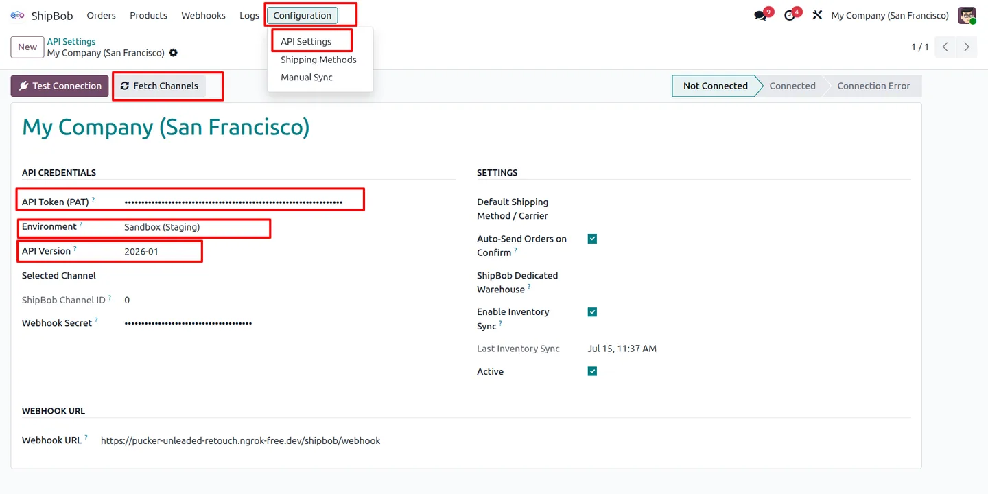 ShipBob Integration module in the Odoo Apps list