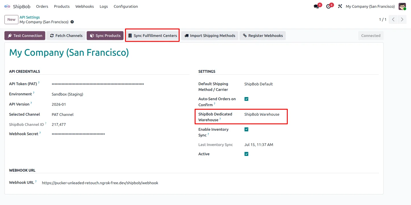 Syncing products between Odoo and ShipBob by SKU