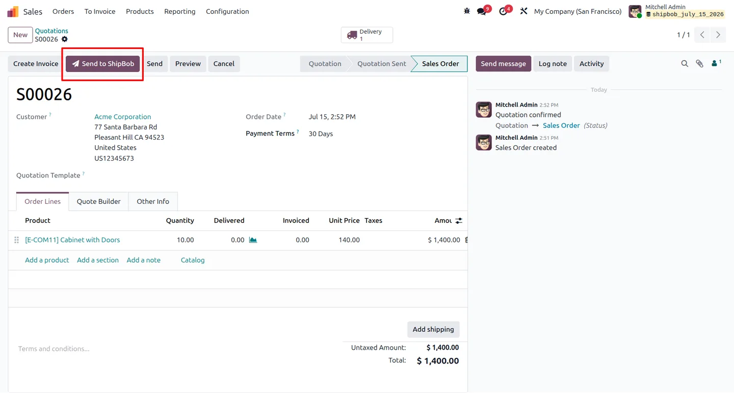 ShipBob webhook registration for automatic updates