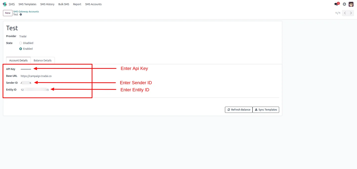 Composing a personalized bulk SMS campaign with DLT templates in Odoo