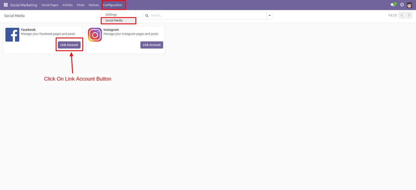 Creating a social post with media in Odoo Social Marketing Community