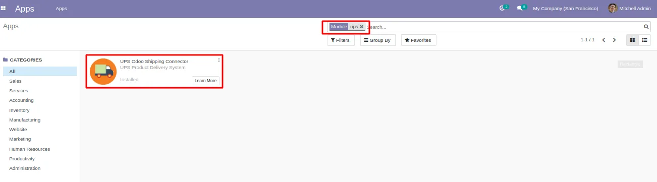 UPS Shipping Connector overview banner for Odoo
