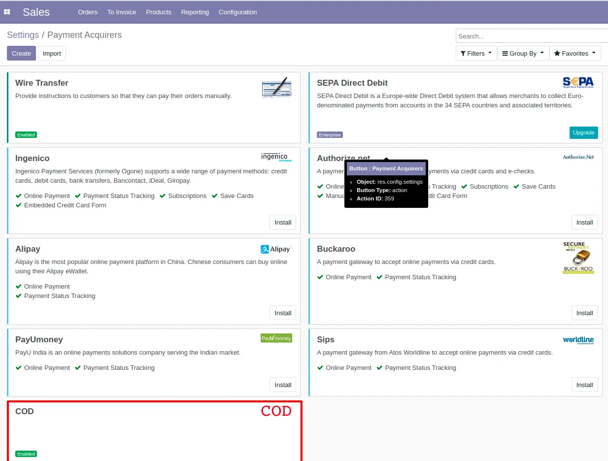 UPS shipping label retrieved into the Odoo picking