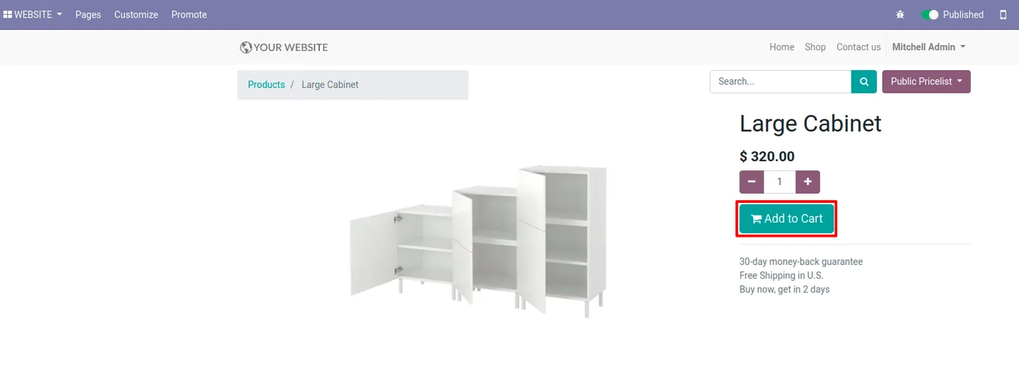 UPS return label generated from an Odoo delivery order