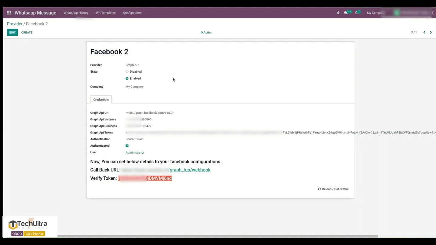 Adding a WhatsApp template from Odoo and syncing it with Meta