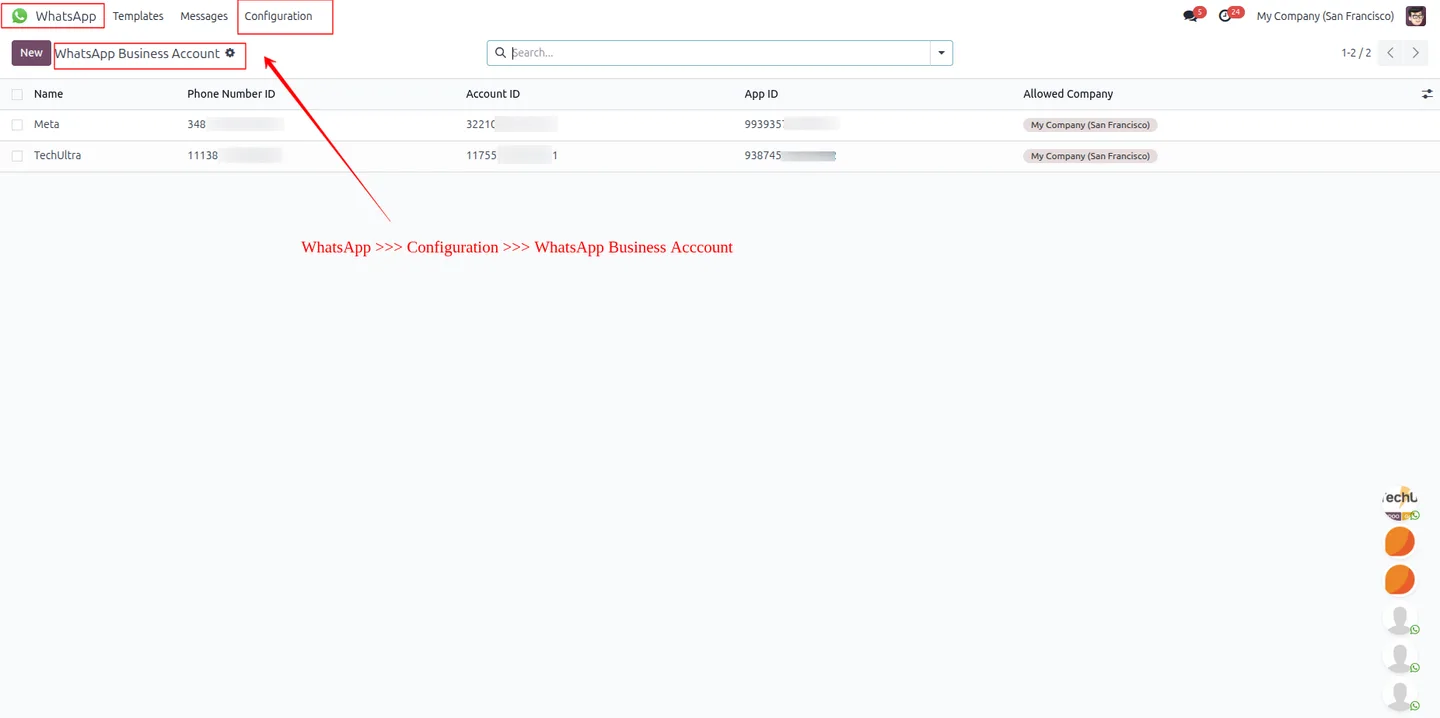 Enabling WhatsApp Calling in the Odoo Enterprise configuration