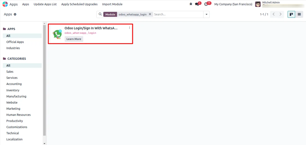 Odoo WhatsApp Login module overview banner