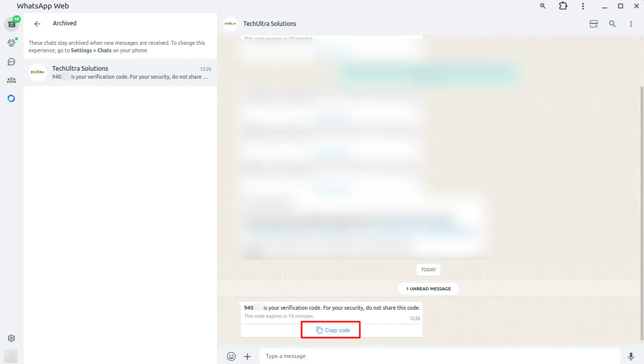 Successful WhatsApp OTP login redirecting to the Odoo dashboard