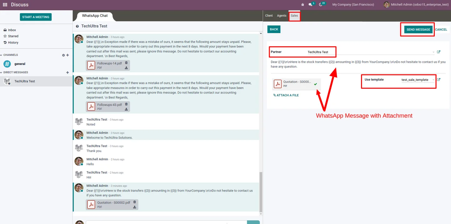 Editing quotation lines inside the Discuss Sales tab in Odoo