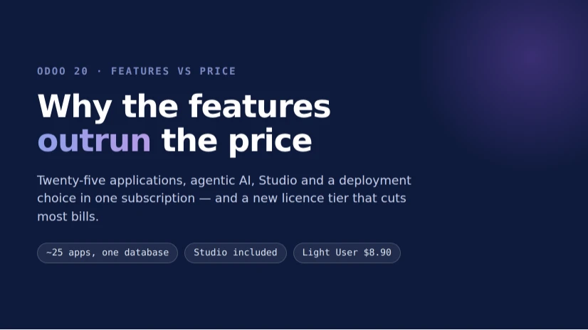 Odoo 20 — why the features outrun the price