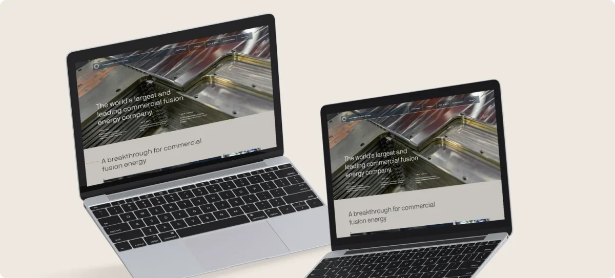 Commonwealth Fusion Systems website on laptops — Odoo case study by TechUltra Solutions