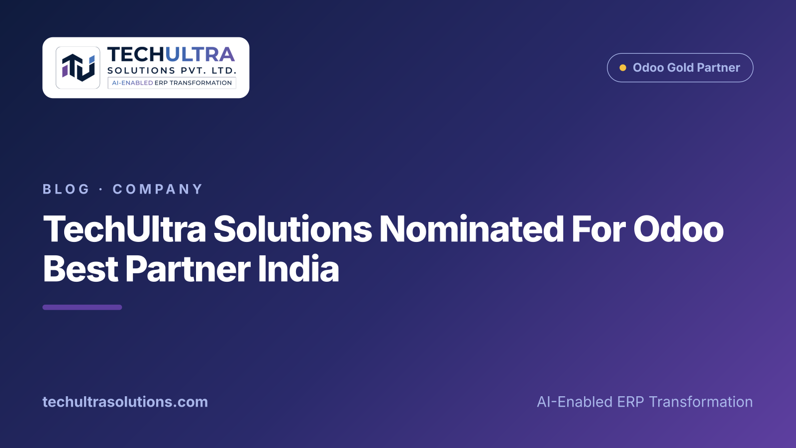 TechUltra Solutions Nominated For Odoo Best Partner India