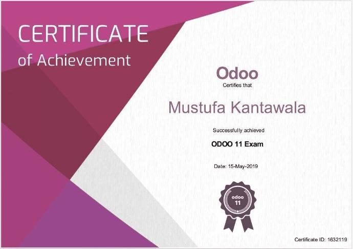 Odoo 11 Certificate